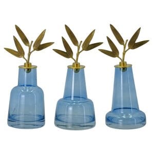 3lü Set Cam Obje Mavi 10x24cm