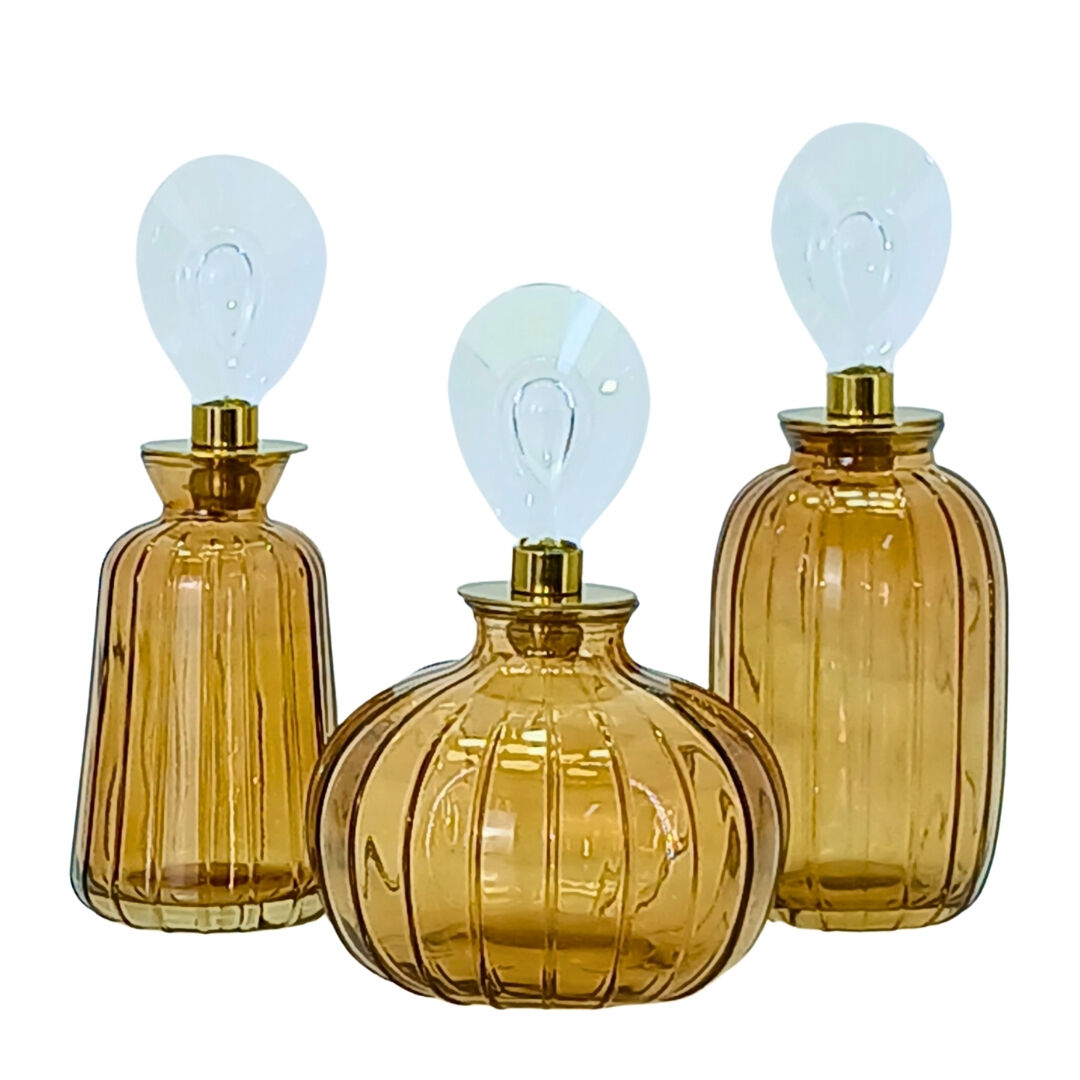 3lü Set Cam Şişe 7x20cm