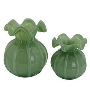 2li Set Nar Cam Vazo Yeşil 16x21cm