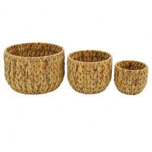 3lü Set Hasır Saksı 15x22cm
