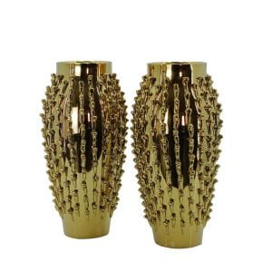 2li Set Gold Seramik Vazo 18x39cm