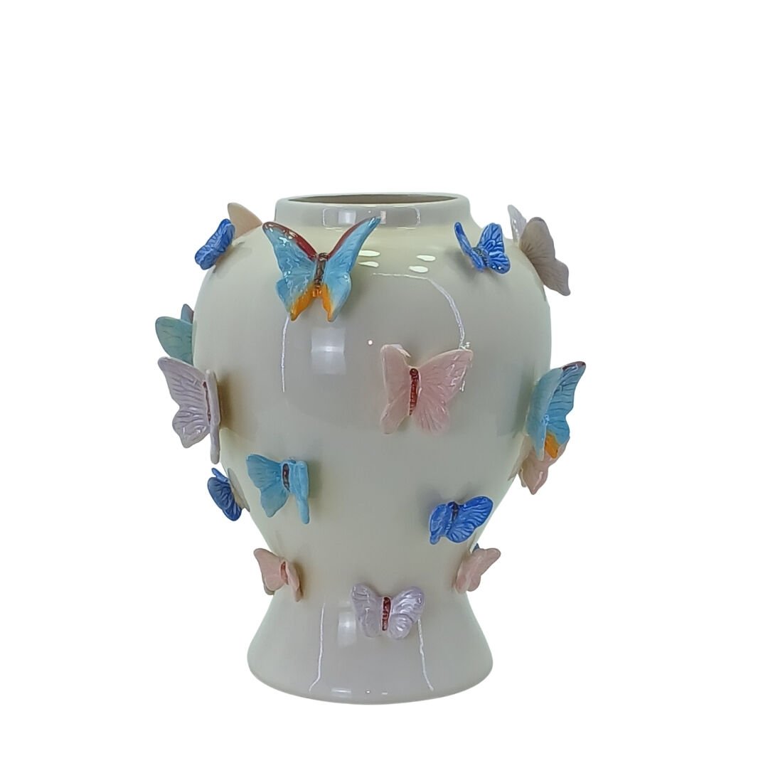 Kelebekli Seramik Vazo 30x33cm