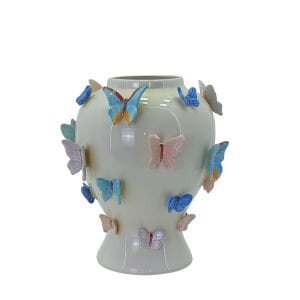 Kelebekli Seramik Vazo 30x33cm