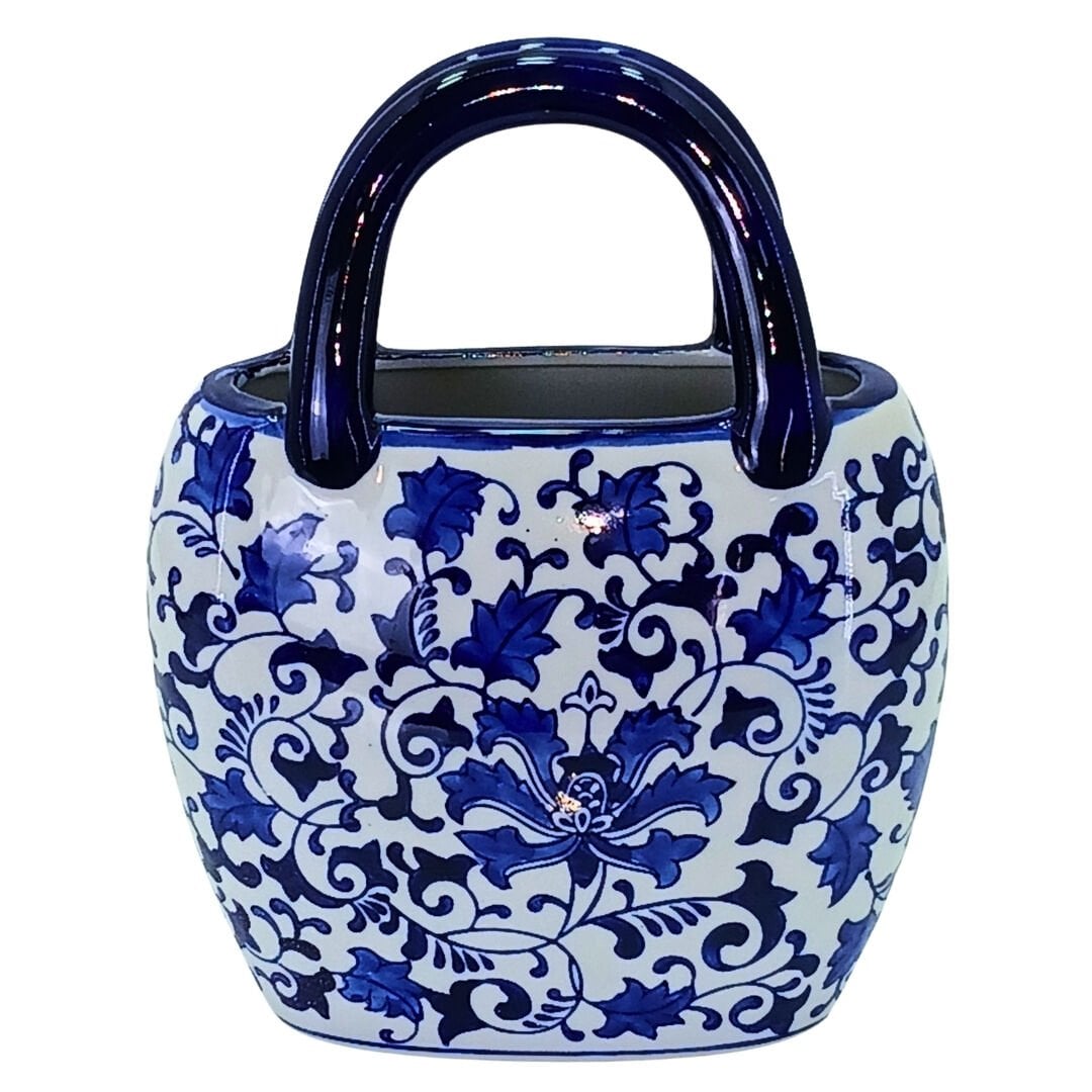 Çini Seramik Çanta Vazo 21x27cm