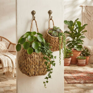 2li Set Hasır Saksı Duvar 20x22cm