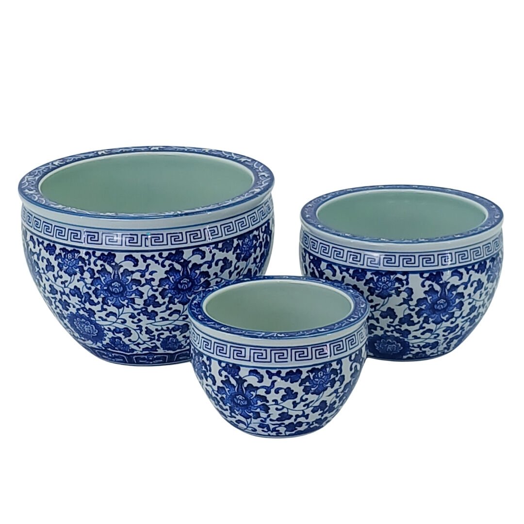 3lü Set Çini Seramik Kase 14x21cm