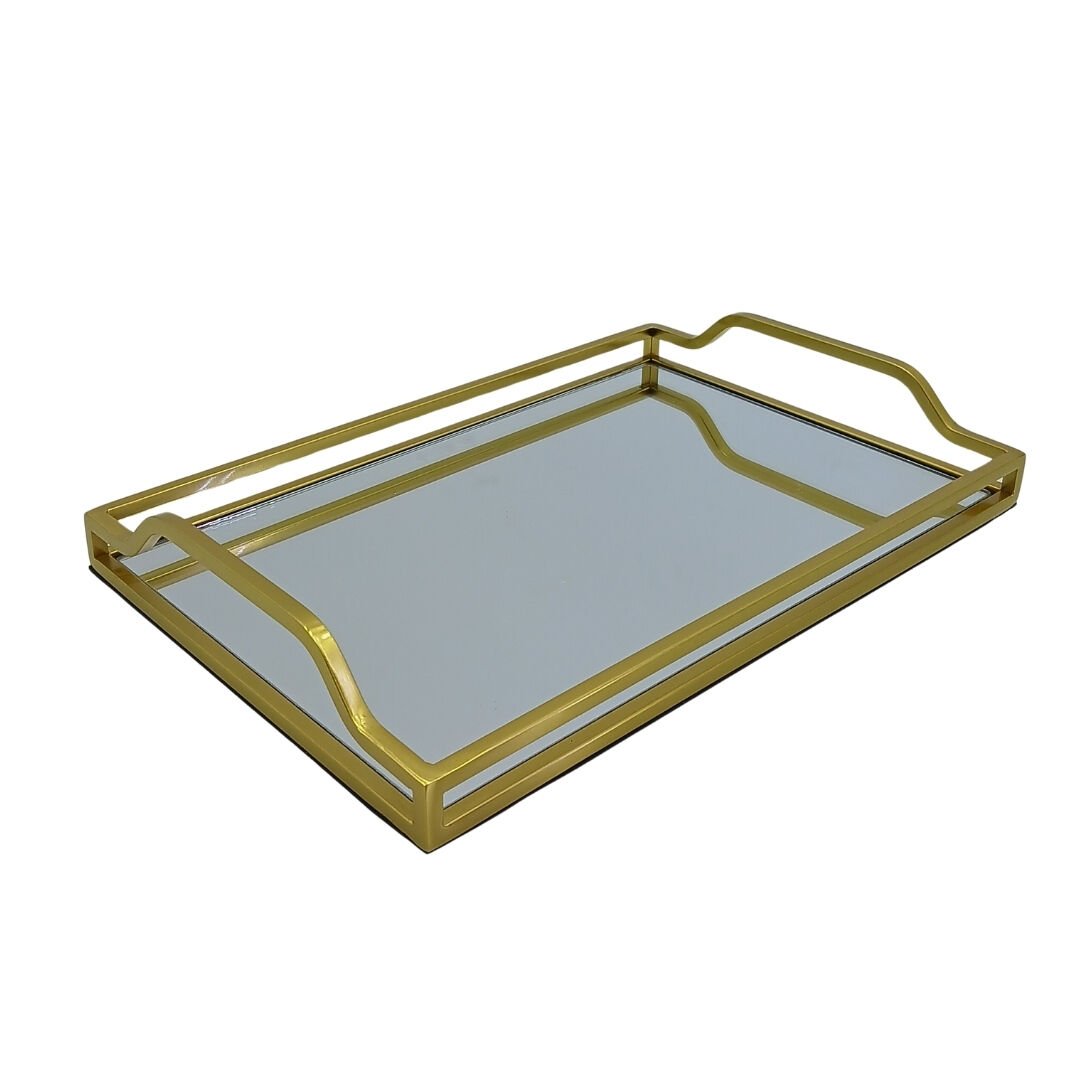 Dekoratif Aynalı Tepsi 26x38cm