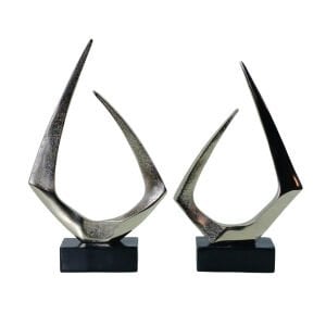 2li Set Soyut Metal Obje 28x46cm