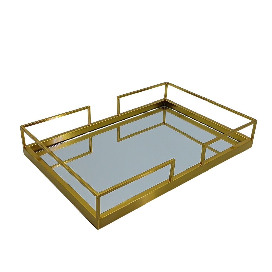 Dekoratif Aynalı Tepsi 26x38cm