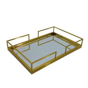 Dekoratif Aynalı Tepsi 26x38cm