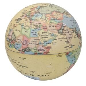 Dönen Işıklı Dünya Küre Sarı 15x25cm