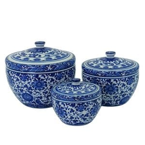 3lü Set Çini Seramik Kutu 17x20cm