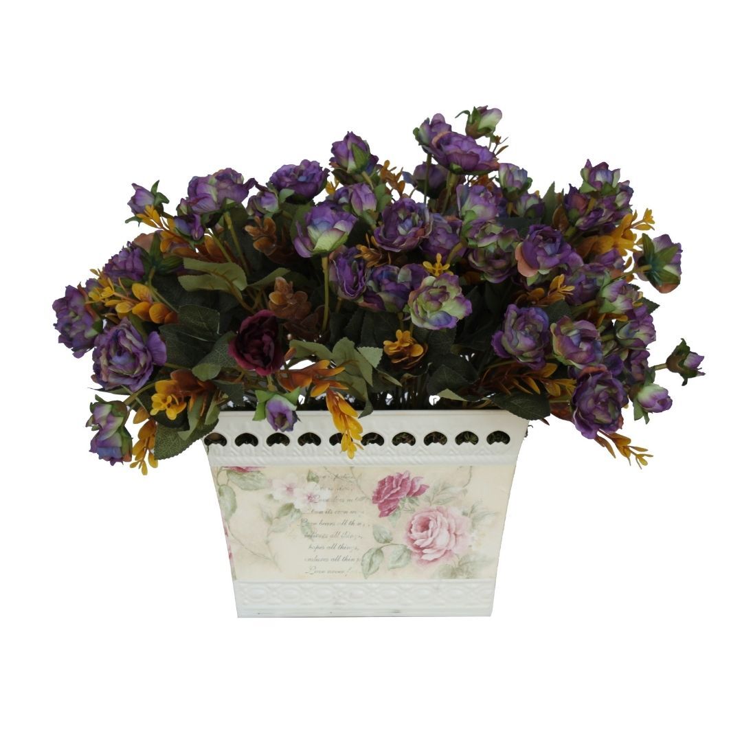 Metal Saksılı Güller 37x32cm