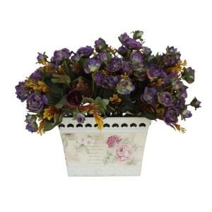 Metal Saksılı Güller 37x32cm