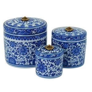 3lü Set Çini Seramik Kutu 15x16cm