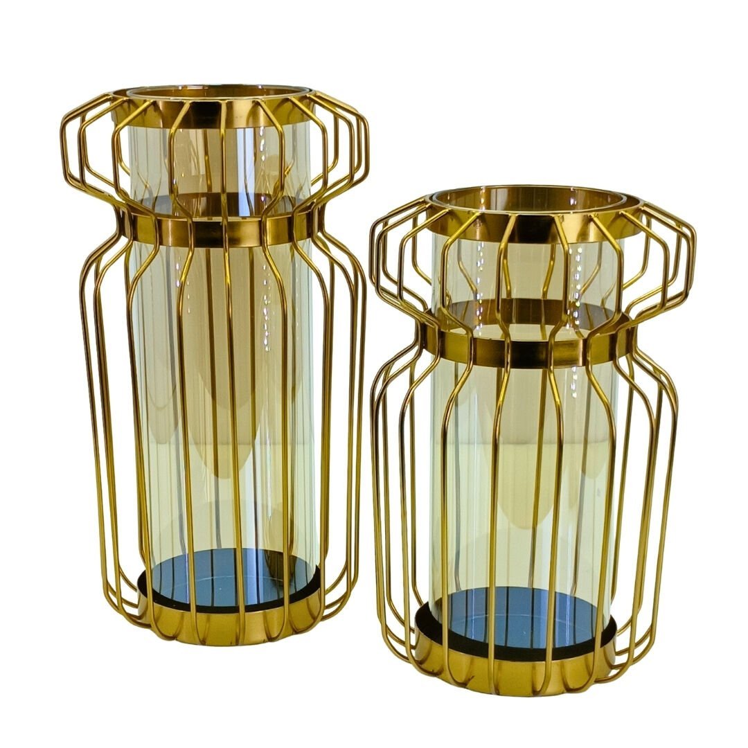 2li Set Cam Şamdan 18x30cm