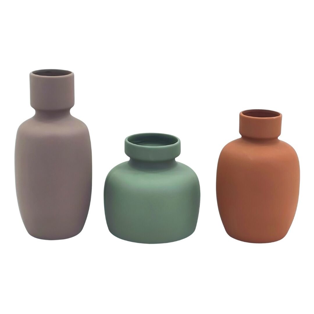 3lü Set Pastel Vazo 15x34cm