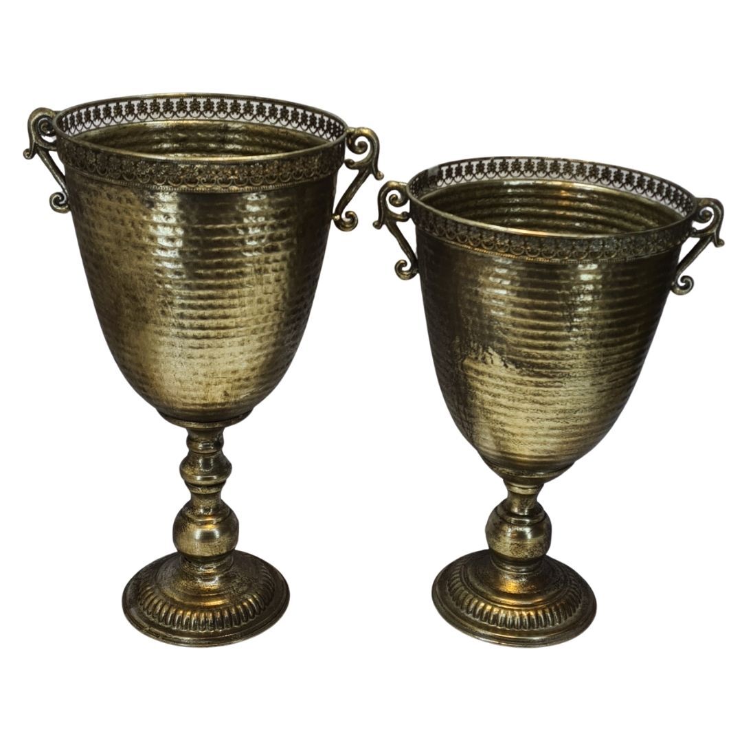2 li Set Metal Vazo Eskitme 37x56cm