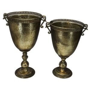 2 li Set Metal Vazo Eskitme 37x56cm