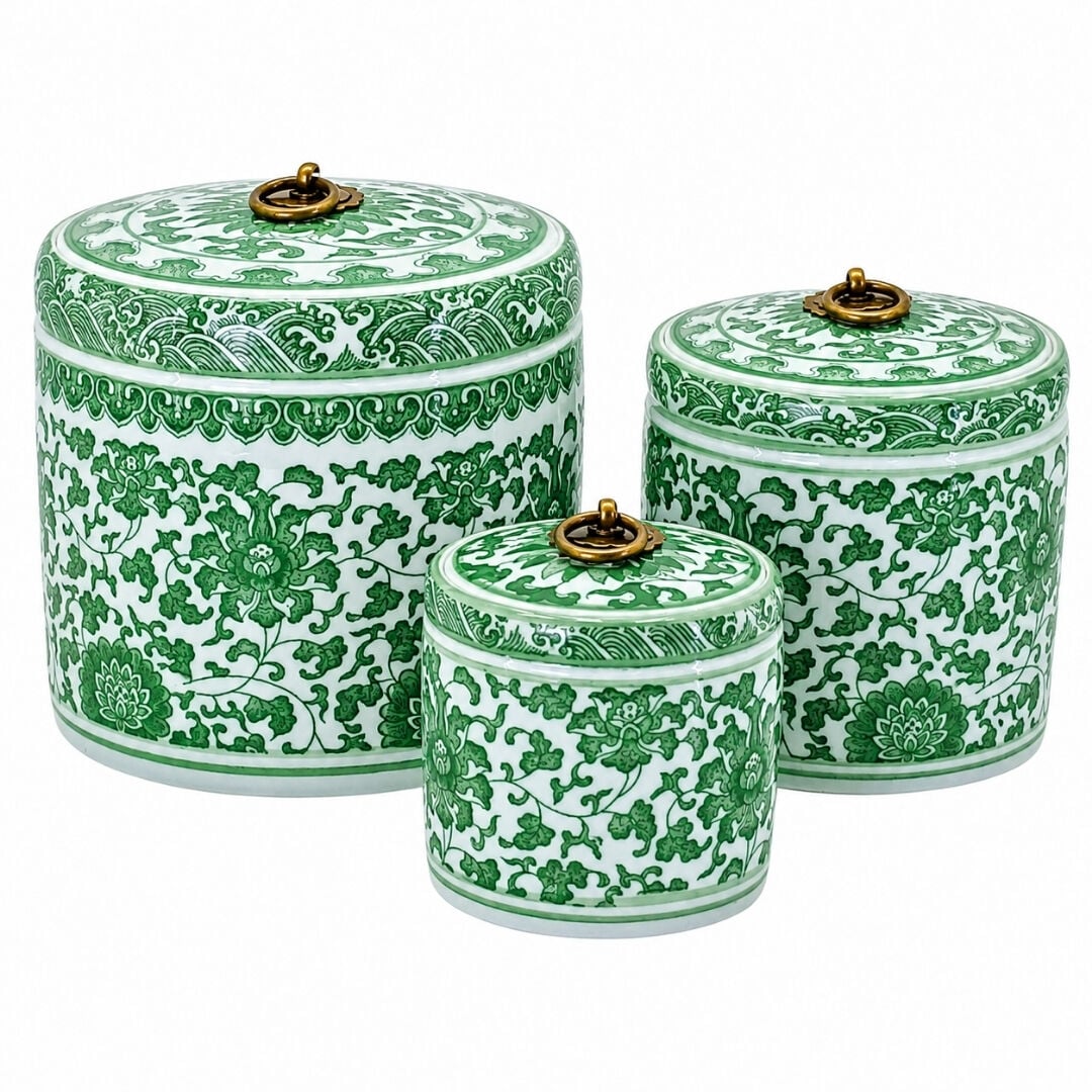 3lü Set Çini Seramik Kutu 15x16cm
