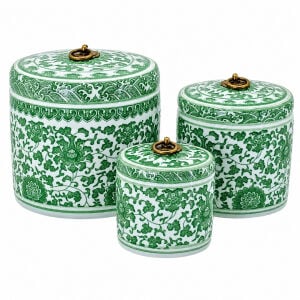 3lü Set Çini Seramik Kutu 15x16cm