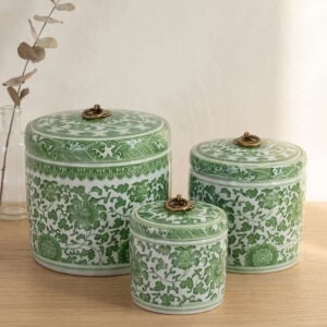 3lü Set Çini Seramik Kutu 15x16cm