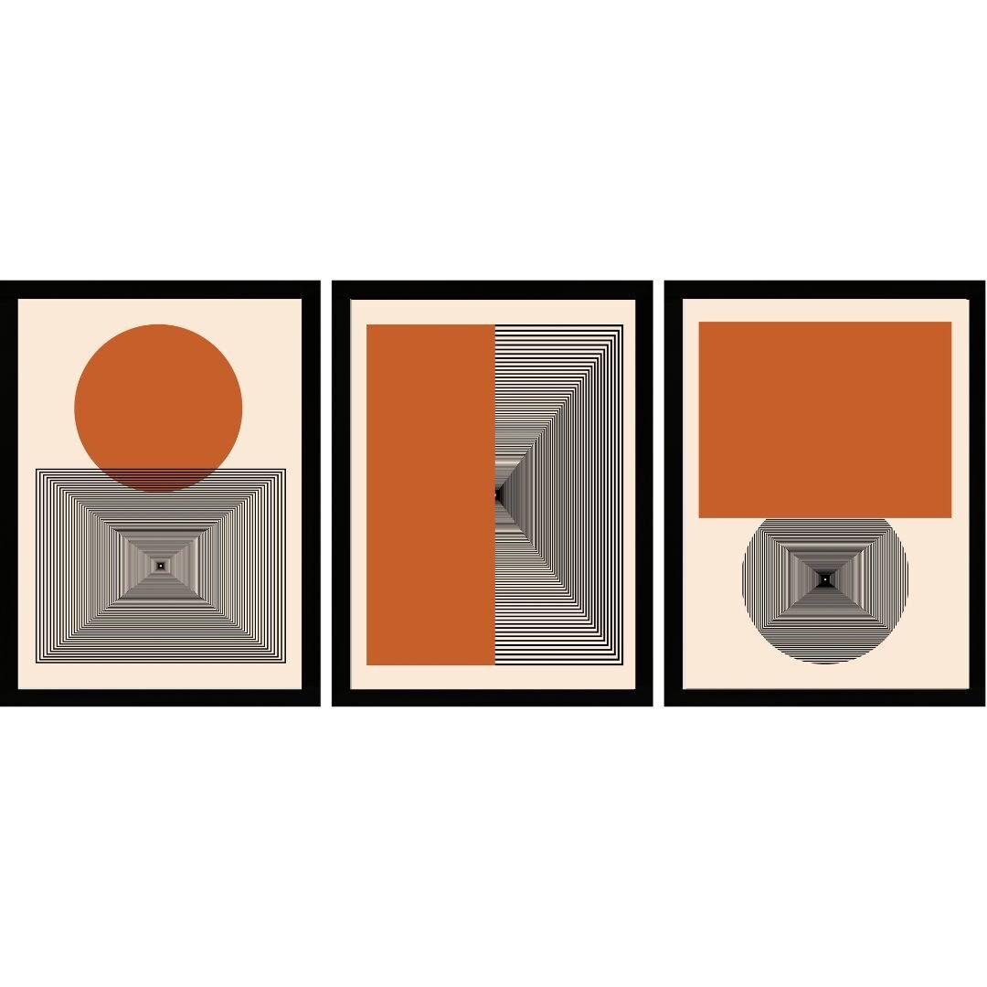 UV 3lü Set Soyut Tablo 80x180cm