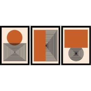 UV 3lü Set Soyut Tablo 80x180cm