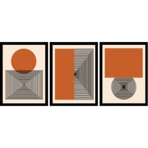 UV 3lü Set Soyut Tablo 80x180cm