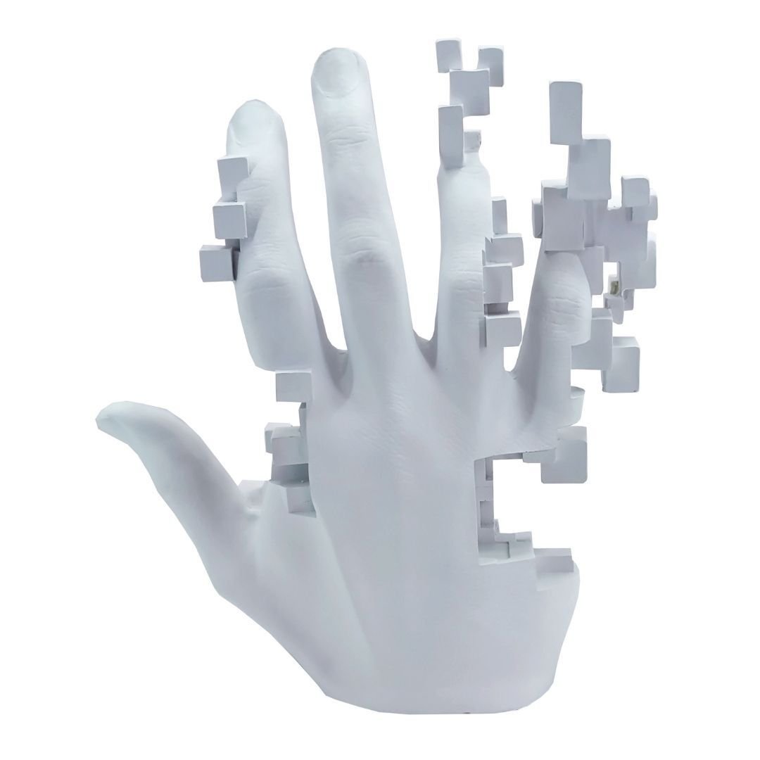 Soyut El Obje Küçük Boy 18x20cm Beyaz