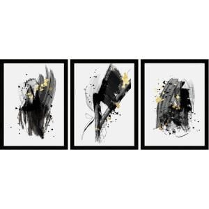 UV 3lü Set Soyut Tablo 80x180cm