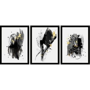 UV 3lü Set Soyut Tablo 80x180cm