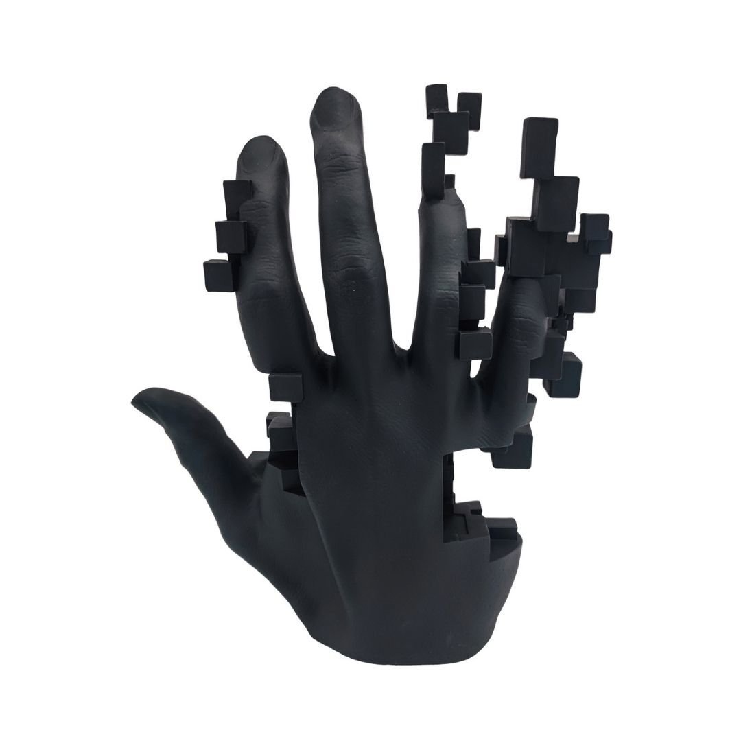 Soyut El Obje Küçük Boy 18x20cm Siyah