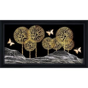 Kelebekli Soyut Tuval Tablo 85x155cm