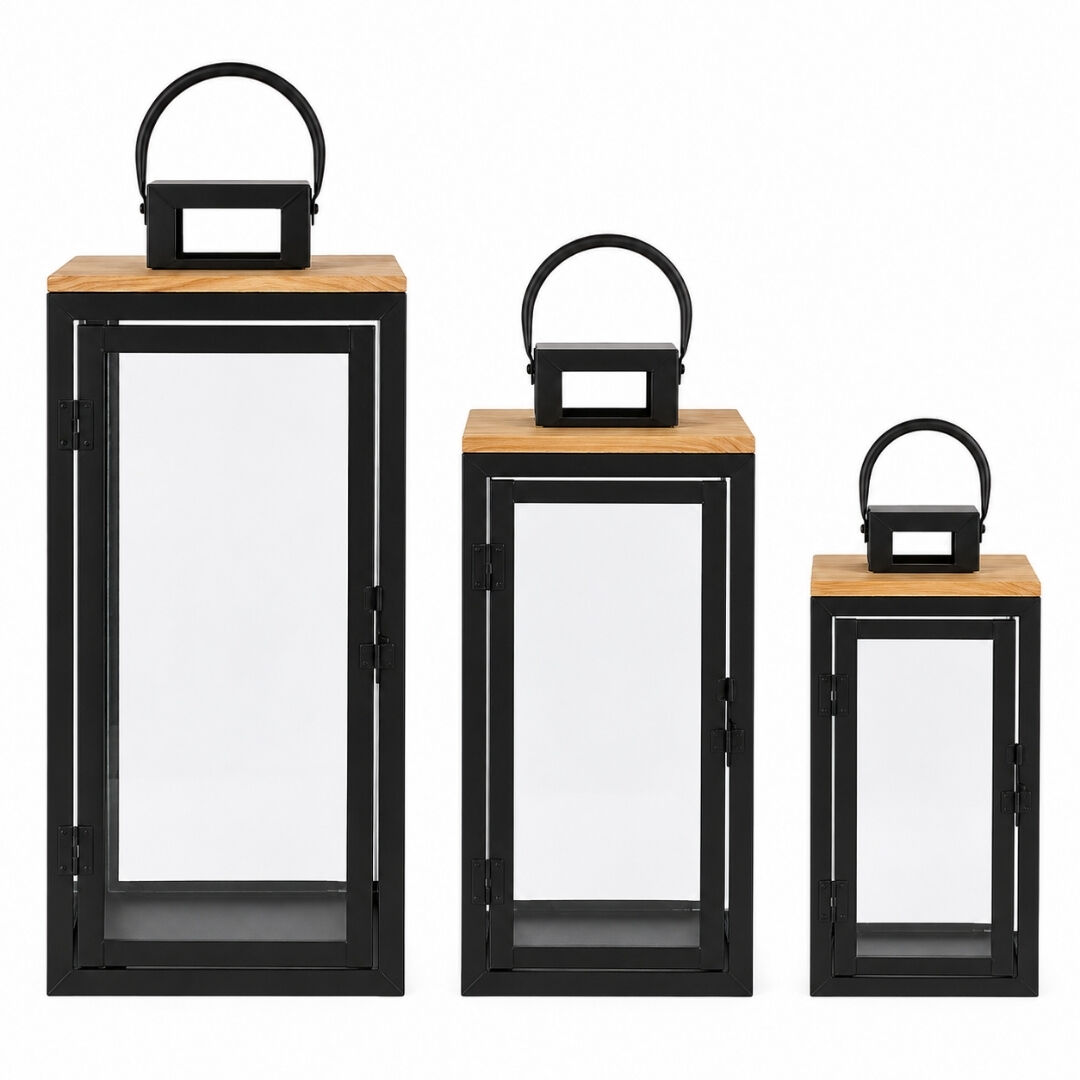 3lü Set Fener Siyah 21x58cm