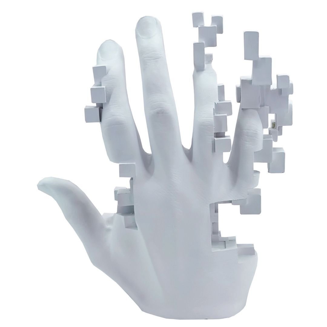 Soyut El Obje Büyük Boy 35x40cm Beyaz