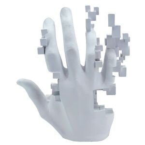 Soyut El Obje Büyük Boy 35x40cm Beyaz