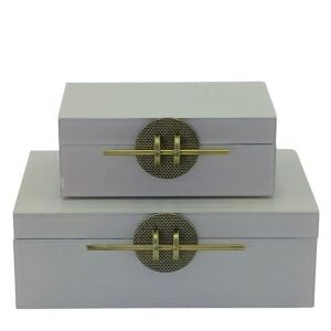 2li Set Dekoratif Kutu Beyaz 19x28cm
