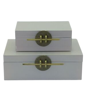 2li Set Dekoratif Kutu Beyaz 19x28cm