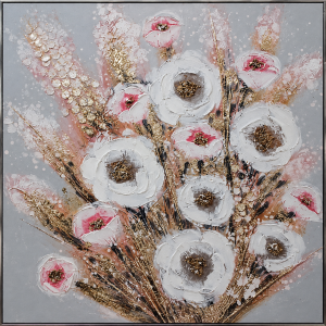 Çiçekler Rölyef Y.Boya Tablo 100x100cm