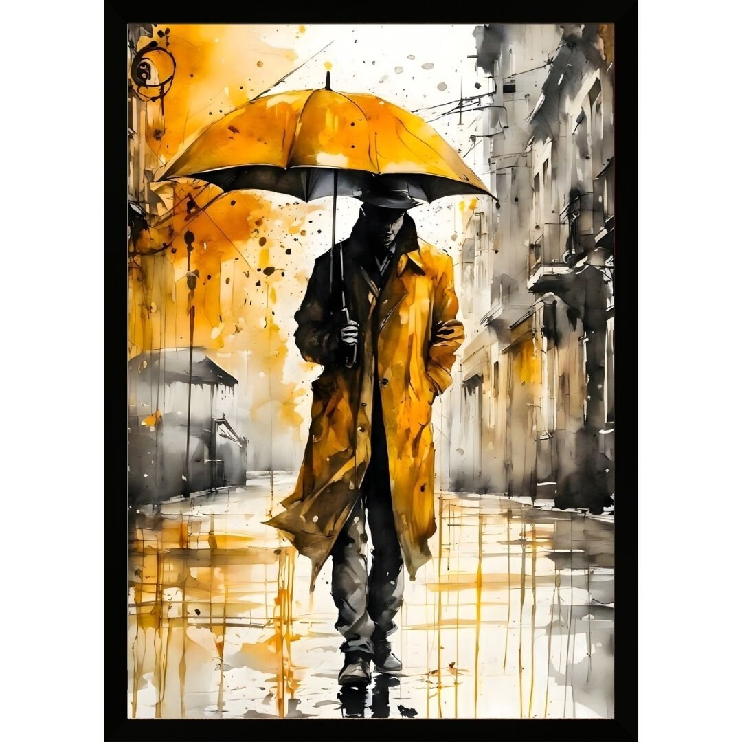 UV Şemsiyeli Adam Tablo 75x105cm