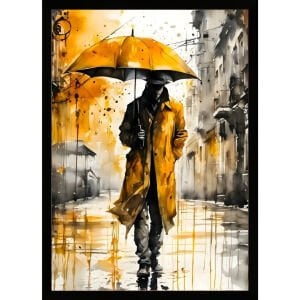 UV Şemsiyeli Adam Tablo 75x105cm