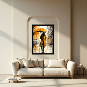UV Şemsiyeli Adam Tablo 75x105cm