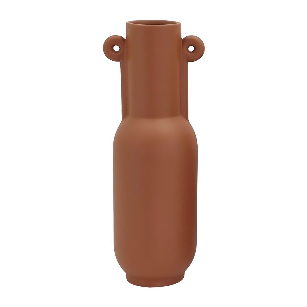 Uzun Kulplu Vazo 14x39cm Kiremit