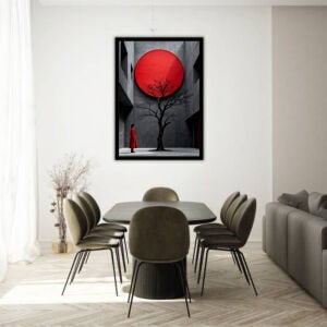 UV Kırmızılı Kadın Tablo 75x105cm