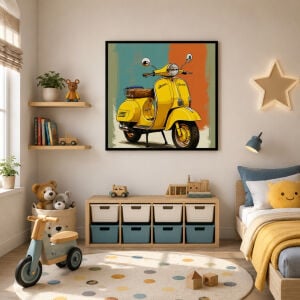 UV Sarı Vespa Tablo 60x60cm