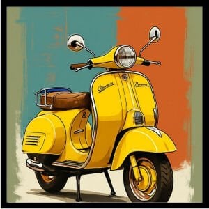 UV Sarı Vespa Tablo 60x60cm