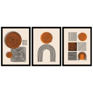 UV 3lü Set Soyut Tablo 80x180cm