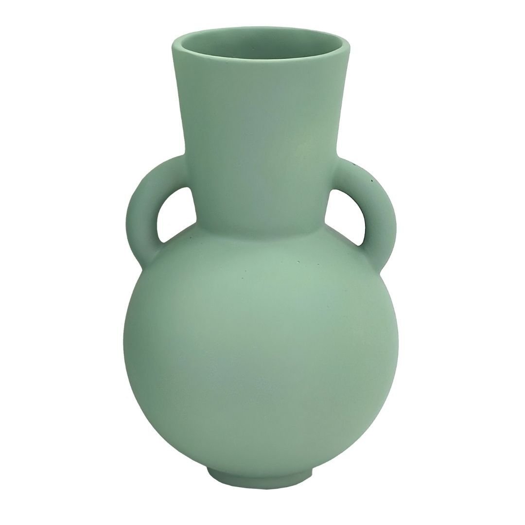 Kulplu Vazo 18x29cm Yeşil