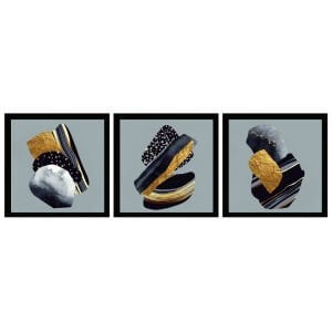 UV 3lü Set Soyut Tablo 48x144cm